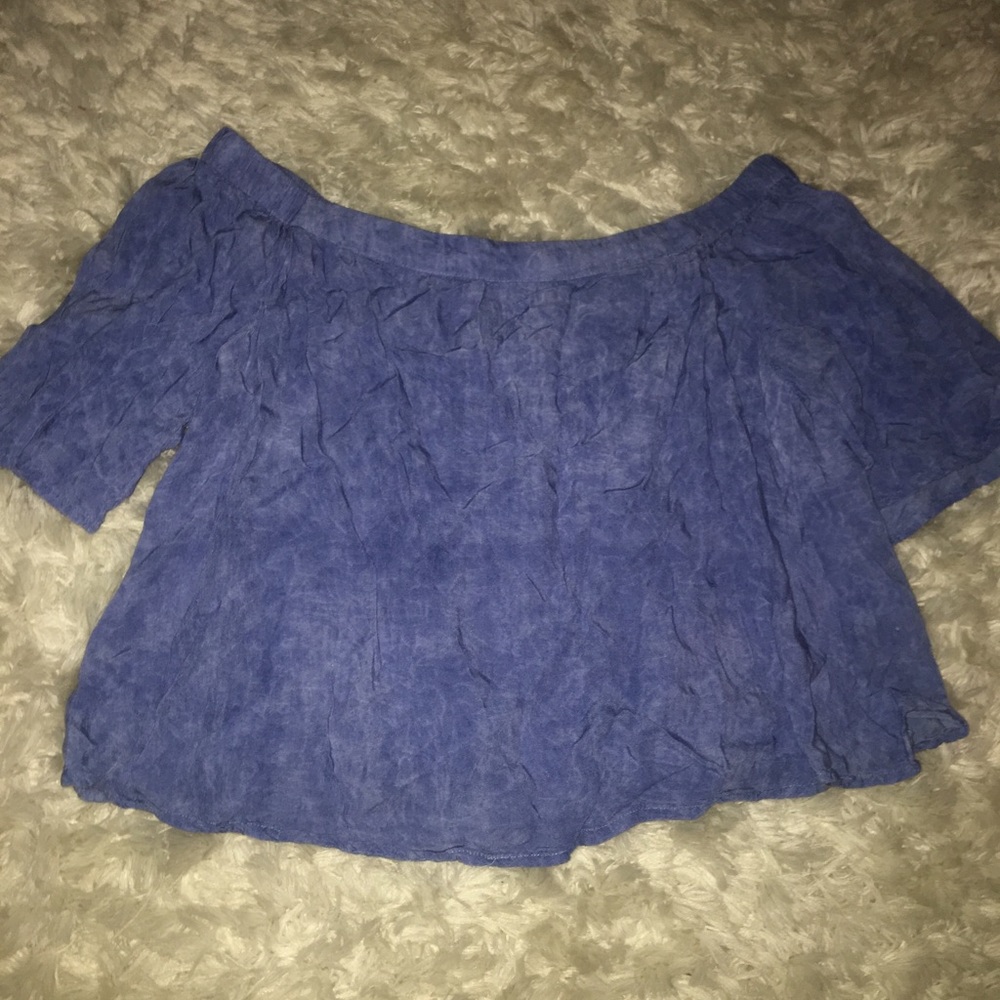 Blue off the shoulder top
